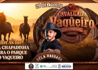 Ibirapuã realiza Cavalgada do Vaqueiro com show de Sela Rasgada neste sábado (29)