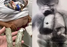 Idosa com camisa religiosa é presa ao tentar entrar com drogas em presídio na Bahia