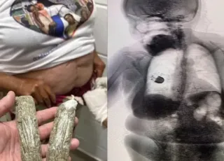 Idosa com camisa religiosa é presa ao tentar entrar com drogas em presídio na Bahia