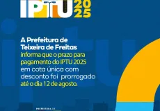 IPTU 2025: desconto para pagamento à vista vai até agosto em Teixeira de Freitas
