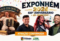 Itanhém divulga primeiras atrações do 68º aniversário do município e da Exponhém 2026