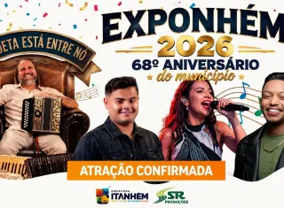 Itanhém divulga primeiras atrações do 68º aniversário do município e da Exponhém 2026