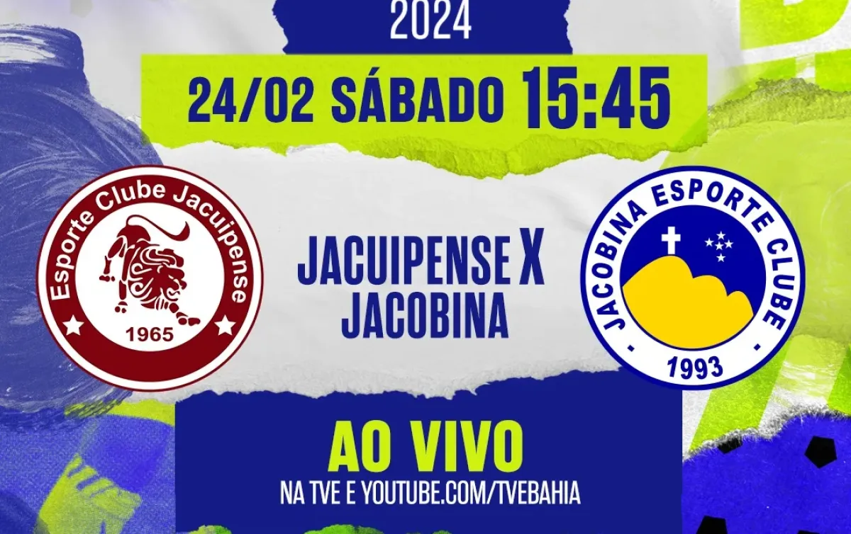 Jacuipense e Jacobina neste sábado na TVE - Bahia ExtremoSul