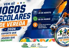 Jogos Escolares de Vereda 2026 serão realizados no dia 20 de agosto