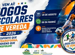 Jogos Escolares de Vereda 2026 serão realizados no dia 20 de agosto
