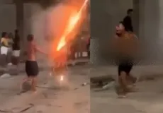 Jovem perde polegar após explosão durante "Guerra de Espadas" em Cruz das Almas