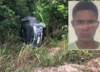 Jovem sai para comprar refrigerante, capota o carro e morre em Nova Viçosa