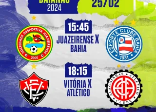 Juazeirense x Bahia e Vitória x Atlético neste domingo na TVE