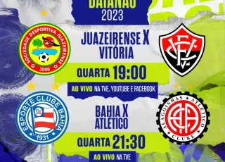 Juazeirense x Vitória e Bahia x Atlético será transmitido ao vivo nesta quarta (18)