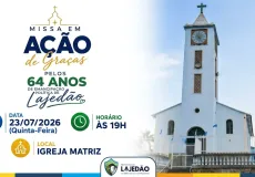 Lajedão celebrará 64 anos de emancipação política com Missa em Ação de Graças