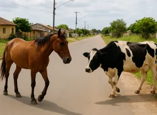 Lei Municipal prevê apreensão e multa para donos de animais soltos em vias públicas em Teixeira de Freitas