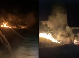 Líder comunitário denuncia incêndio criminoso em área ocupada de Prado e convoca moradores para ajudar
