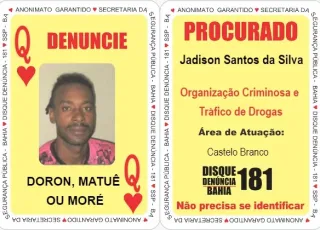 Líder de grupo criminoso é inserido no Baralho do Crime