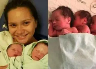 Mãe vai à maternidade grávida de gêmeas mas três bebês nascem