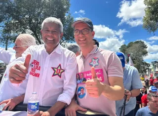 Marcelo Belitardo declara apoio a Jerônimo Rodrigues durante ato político em Teixeira de Freitas