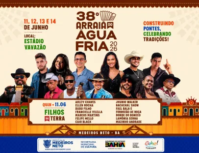 Medeiros Neto: Abertura oficial do 38º Arraiá do Água Fria acontece nesta quinta-feira (11) com shows dos Filhos da Terra 