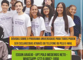 Medeiros Neto: estão abertas as inscrições para o pré-vestibular gratuito Universidade para Todos (UPT) 2026