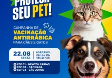 Medeiros Neto realiza campanha de vacinação antirrábica para cães e gatos