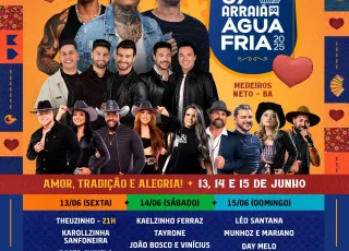 Medeiros Neto se prepara para o 37º Arraiá do Água Fria: três dias de festa com atrações nacionais