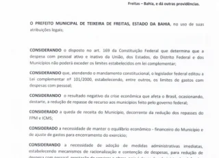 Mesmo decreto polêmico assinado por Temóteo Brito já havia sido assinado por João Bosco em 2016