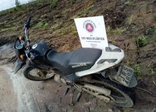 Moto roubada no Espírito Santo é recuperada pela Polícia em Posto da Mata