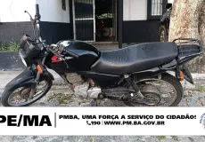 Motocicleta roubada é recuperada pela CIPE/Mata Atlântica em Teixeira de Freitas