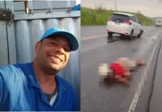  Motorista filma momento que motociclista colide de frente com veículo no interior da Bahia