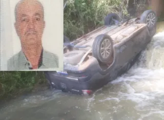 Motorista morre após capotar carro e cair dentro de córrego  na BA-284, em Itamaraju