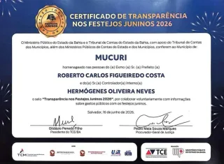 Mucuri conquista Selo de Transparência e se destaca entre os municípios baianos pela responsabilidade na gestão dos festejos populares