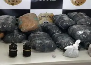 Mulher é presa pela polícia com 15 quilos de maconha e granadas