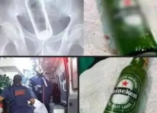 Mulher enfia garrafa de cerveja no ânus do marido durante relação sexual