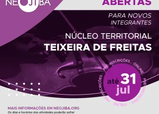 NEOJIBA abre 64 vagas gratuitas para crianças e adolescentes em Teixeira de Freitas