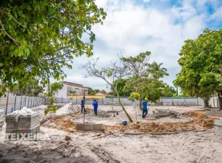 Nova praça com inspiração oriental começa a ser construída no Recanto do Lago, em Teixeira de Freitas