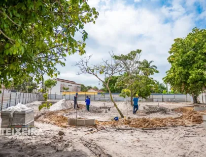 Nova praça com inspiração oriental começa a ser construída no Recanto do Lago, em Teixeira de Freitas
