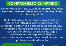 Nova Viçosa conclui repasse de retroativos aos servidores ativos