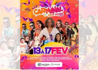 Nova Viçosa divulga programação oficial do Carnaval 2026