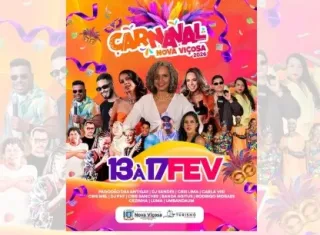 Nova Viçosa divulga programação oficial do Carnaval 2026