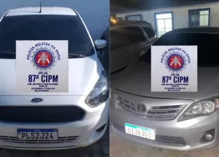 Operação conjunta da 87ª CIPM, PRE e TOR recupera em Teixeira de Freitas carros roubados em Cariacica e Salvador