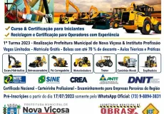 Oportunidade Imperdível: Inscrições abertas para certificação profissional de Operadores de Máquinas em Nova Viçosa e região