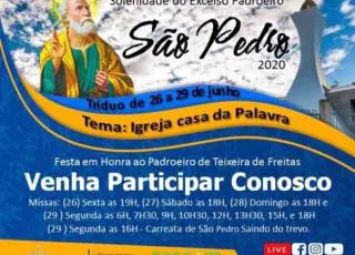 Participe do Tríduo em honra a São Pedro, padroeiro de Teixeira de Freitas