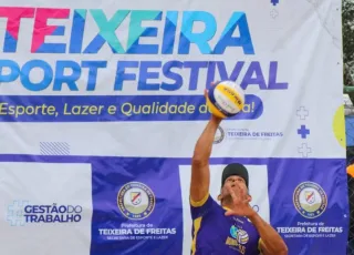 Partidas de voleibol de areia do Teixeira Sport Festival ocorreram neste sábado (20)