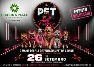 PET Fashion transforma Teixeira Mall em passarela com desfile, adoção e solidariedade