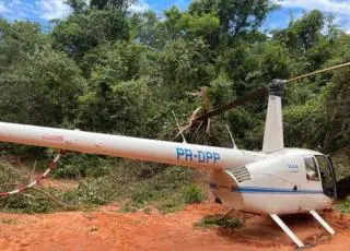 PF apreende helicóptero com cerca de 200 quilos de cocaína