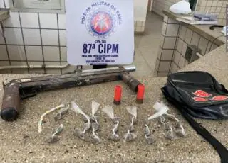 PM apreende droga e arma de fabricação artesanal em Teixeira de Freitas