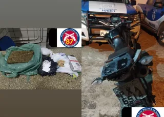 PM apreende droga e moto com numeração adulterada no São Lourenço, em Teixeira de Freitas