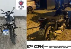 PM apreende em Teixeira de Freitas motos roubadas em Vitória da Conquista e Teixeira de Freitas