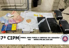 PM apreende menor em Teixeira de Freitas com drogas, celulares e rádios comunicadores