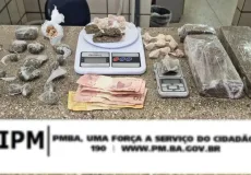 PM apreende quase 1,5 kg de drogas em Teixeira de Freitas; dois suspeitos foram presos