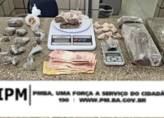 PM apreende quase 1,5 kg de drogas em Teixeira de Freitas; dois suspeitos foram presos