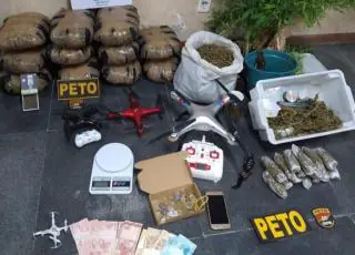 PM desmonta esquema de transporte de maconha com drones